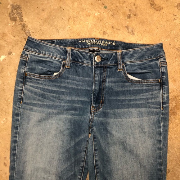 American Eagle Outfitters Women's Dark Blue Skinny Jeans Size 12 - Picture 2 of 5
